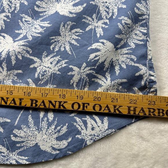 Mens Jachs NY Palm Tree Print Short Sleeve Button-Down Shirt Size L Blue Casual - Picture 8 of 16